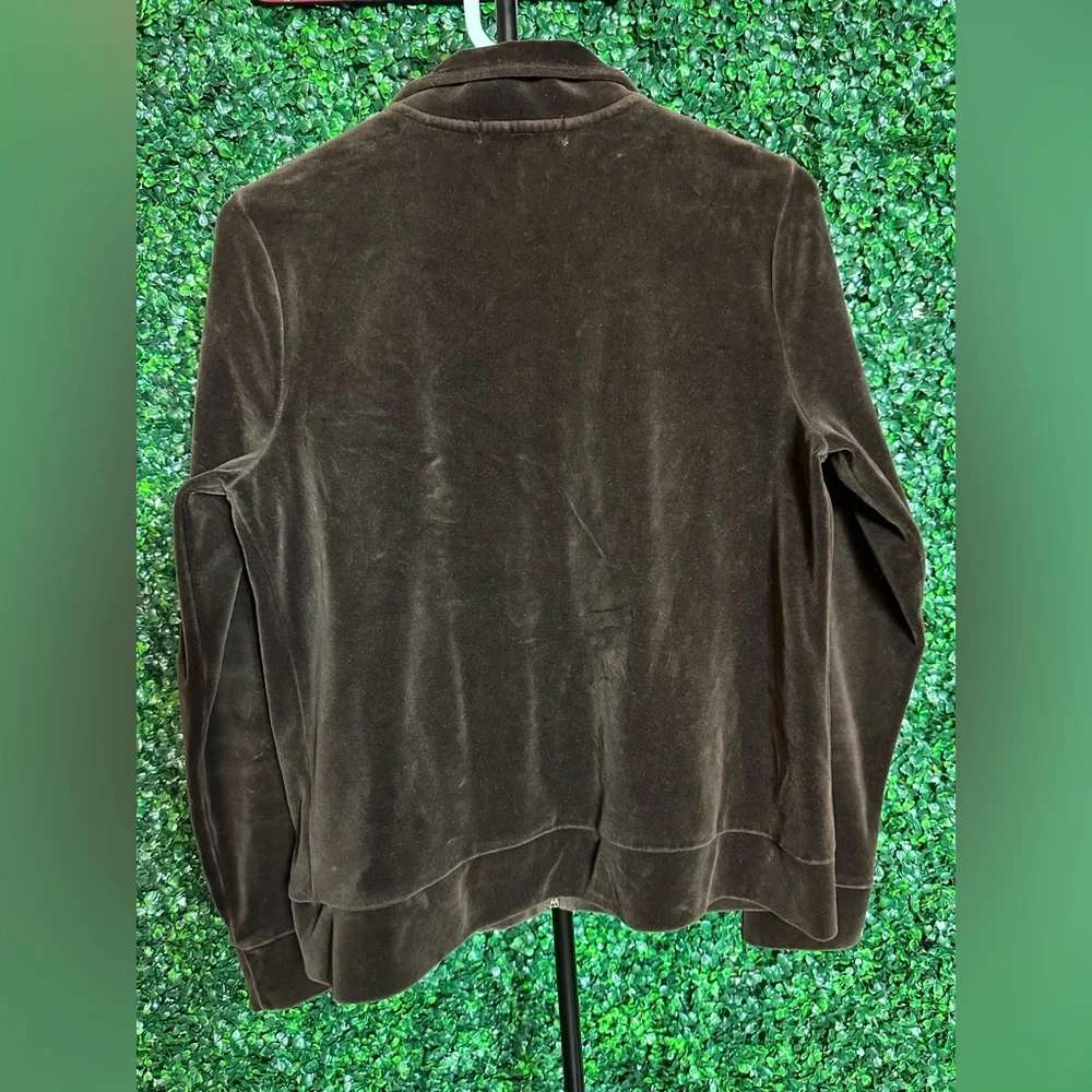Lauren Ralph Lauren Women’s Brown Velour Full Zip Jacket Size Medium - Picture 5 of 7